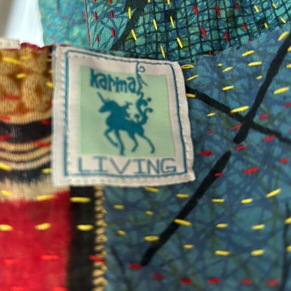 Karma Living Throw 15”x70” Braided Tassels Multicolor - Picture 6 of 7